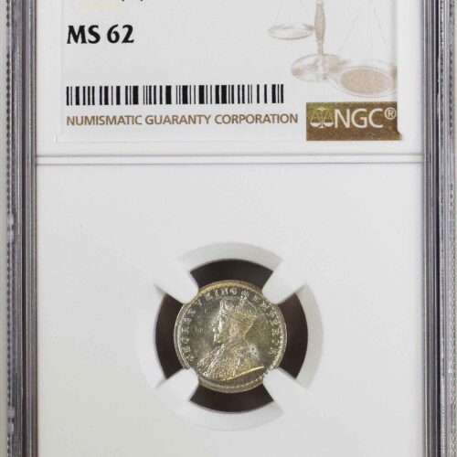 British India 1911 2 Anna NGC MS 62