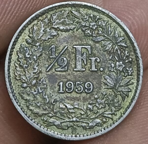 1959 SILVER SWITZERLAND 1/2 FRANCS COIN
