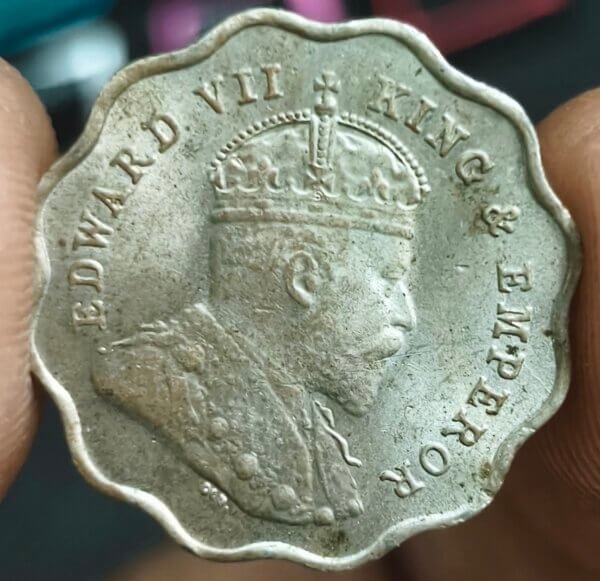 1909 1 Anna British India Edward VII Rare Year - Image 2