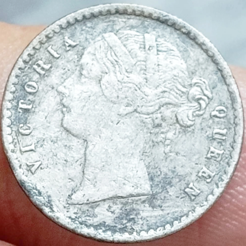 ERROR 1840 2 Anna Mule Divided Legend Obverse and Continuous Legend Reverse British India Silver Coin Fine Grade