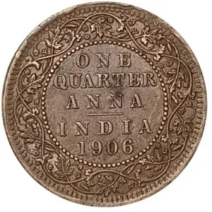 1906 Quarter Anna Bronze Edward VII British India Weighs around 4-99grams-5
