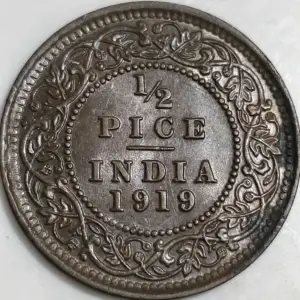 1919-Half-Pice-Brown-George-V-British-India-1