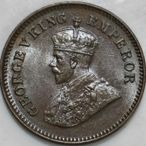 1936 Half Pice Brown UNC George V British India