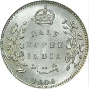 TOP 1906C Half Rupees Edward VII Reverse
