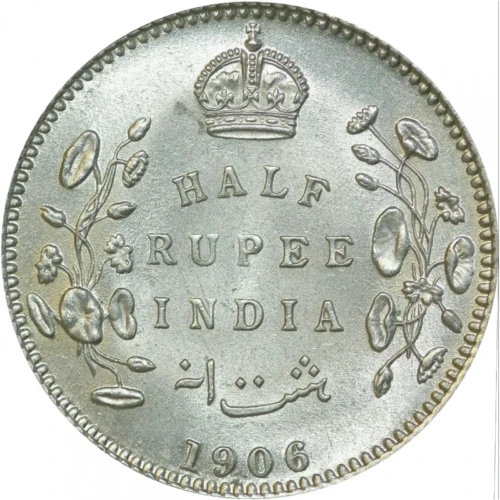 British India UNC/AUNC 1906C Half Rupees Edward VII